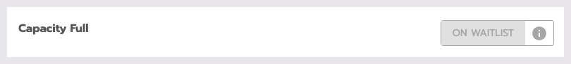 Next to the words 'capactiy full,' the button says 'on waitlist.'